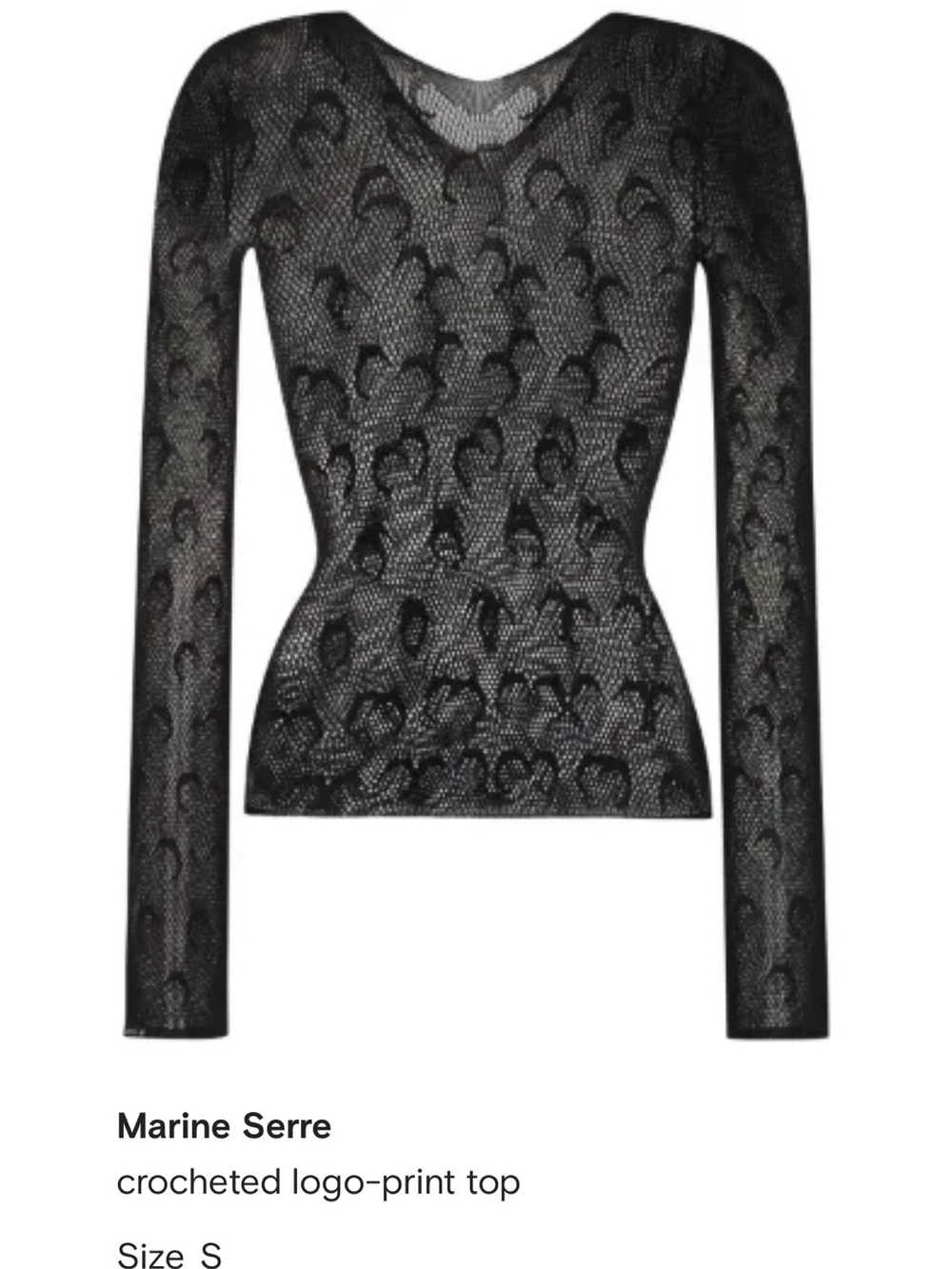Marine Serre Black fish net Logo-Print Long-Sleeve Top and Leggings